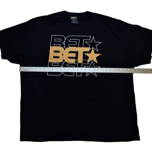 BET Mens Black Entertainment Network Stacked Logo Black Shirt New 4XL - Picture 4 of 7